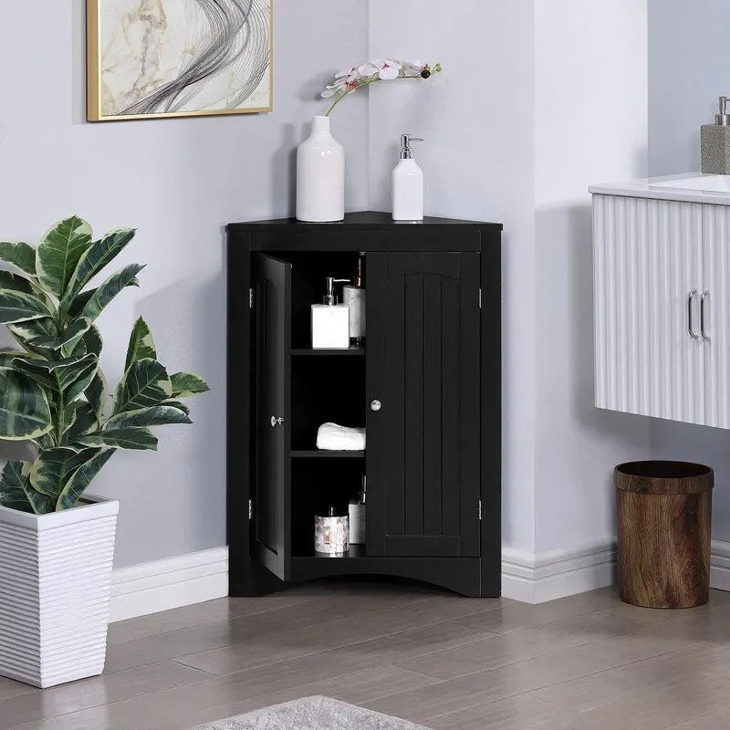 aparador, mueble de esquina, mueble de esquina de suelo para baño con puertas y estantes, cocina, sala de estar