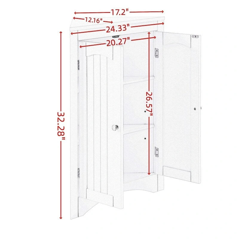 aparador, mueble de esquina, mueble de esquina de suelo para baño con puertas y estantes, cocina, sala de estar