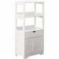 tocador alto independiente de madera, despensa de cocina y organizador de baño, un cajón y un mueble con 2 puertas, blanco
