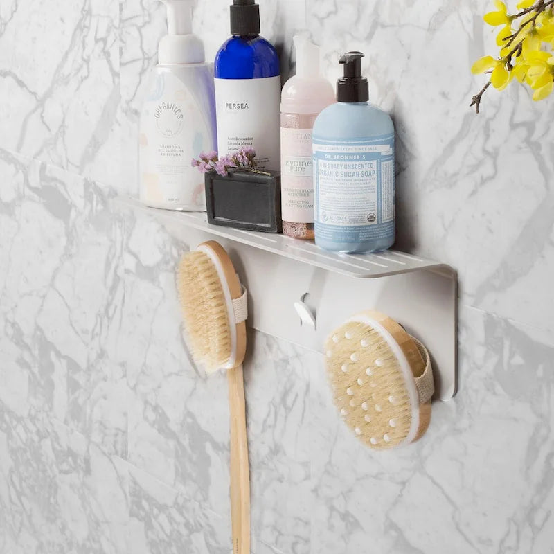 Estante de metal blanco XL para el baño