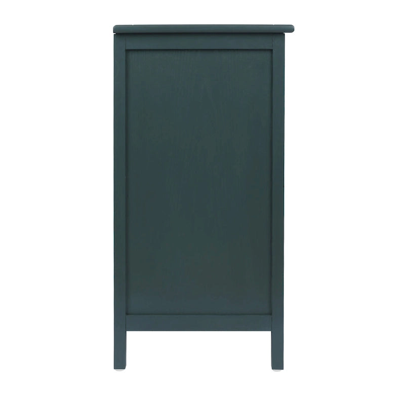Armario verde de ratán con 3 cajones para la cocina